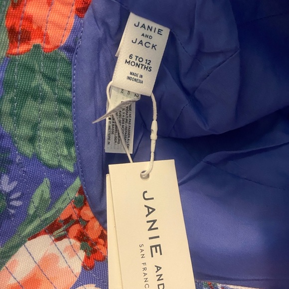 Janie & Jack Girls Sun Hat Floral Chin Strap New 6-12 months 🌷 - Picture 2 of 8